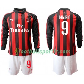 Tenue AC Milan HIGUAIN 9 Enfant Domicile 2018-2019 Maillot de Foot ML